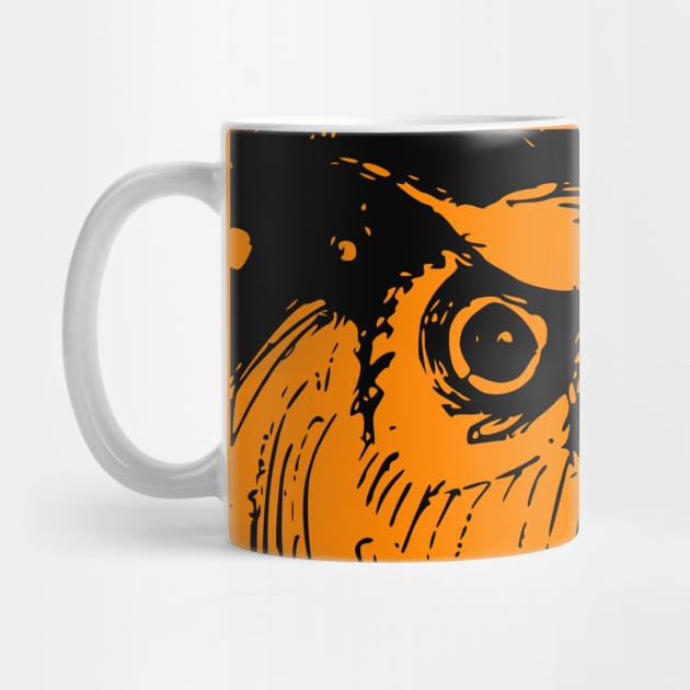 Spooky Orange Halloween Owl by katmargoli